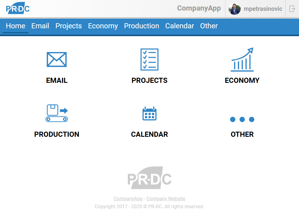 PR-DC CompanyApp App Screenshot